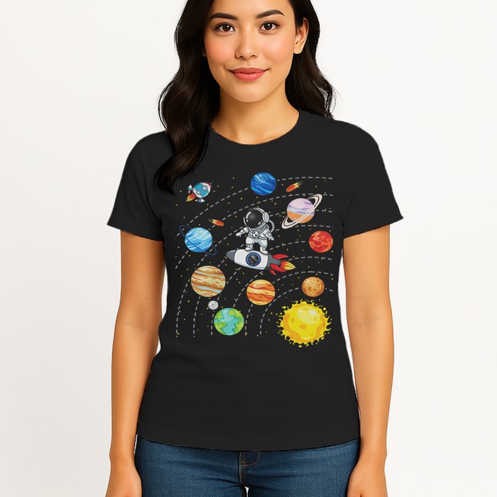 Solar System Planets Science Space Astronaut Universe Galaxy Womens T-Shirt