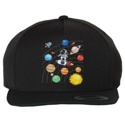 Solar System Planets Science Space Astronaut Universe Galaxy Wool Snapback Cap