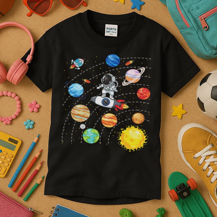 Solar System Planets Science Space Astronaut Universe Galaxy Kids T-Shirt