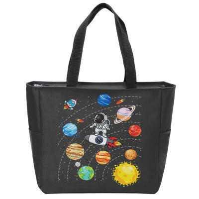Solar System Planets Science Space Astronaut Universe Galaxy Zip Tote Bag