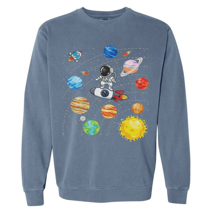 Solar System Planets Science Space Astronaut Universe Galaxy Garment-Dyed Sweatshirt