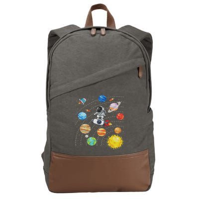 Solar System Planets Science Space Astronaut Universe Galaxy Cotton Canvas Backpack