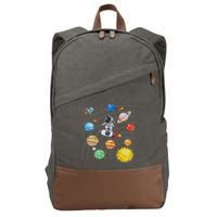 Solar System Planets Science Space Astronaut Universe Galaxy Cotton Canvas Backpack