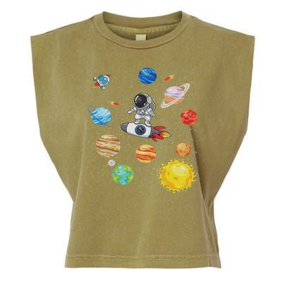 Solar System Planets Science Space Astronaut Universe Galaxy Garment-Dyed Women's Muscle Tee