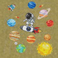 Solar System Planets Science Space Astronaut Universe Galaxy Garment-Dyed Women's Muscle Tee