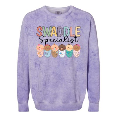 Swaddle Specialist Postpartum Nicu Mother Nurse Meaningful Gift Colorblast Crewneck Sweatshirt