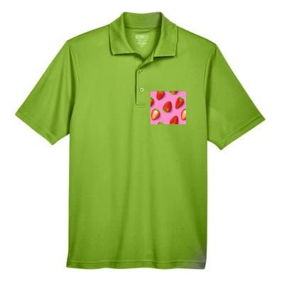 Strawberry seamless pattern Men's Origin Performance Piqué Polo