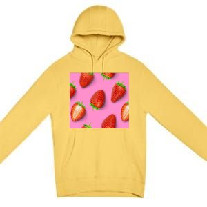 Strawberry seamless pattern Premium Pullover Hoodie