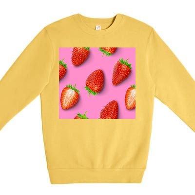 Strawberry seamless pattern Premium Crewneck Sweatshirt