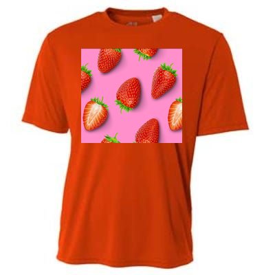 Strawberry seamless pattern Cooling Performance Crew T-Shirt