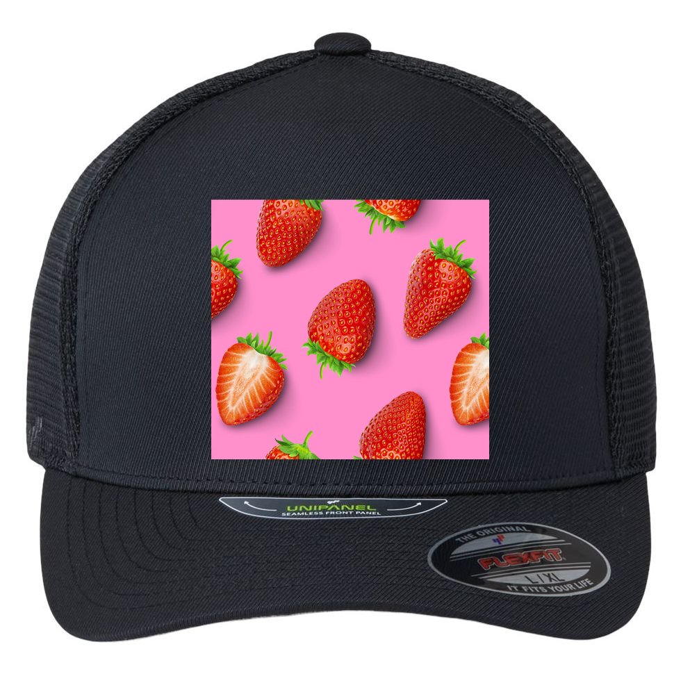 Strawberry seamless pattern Flexfit Unipanel Trucker Cap