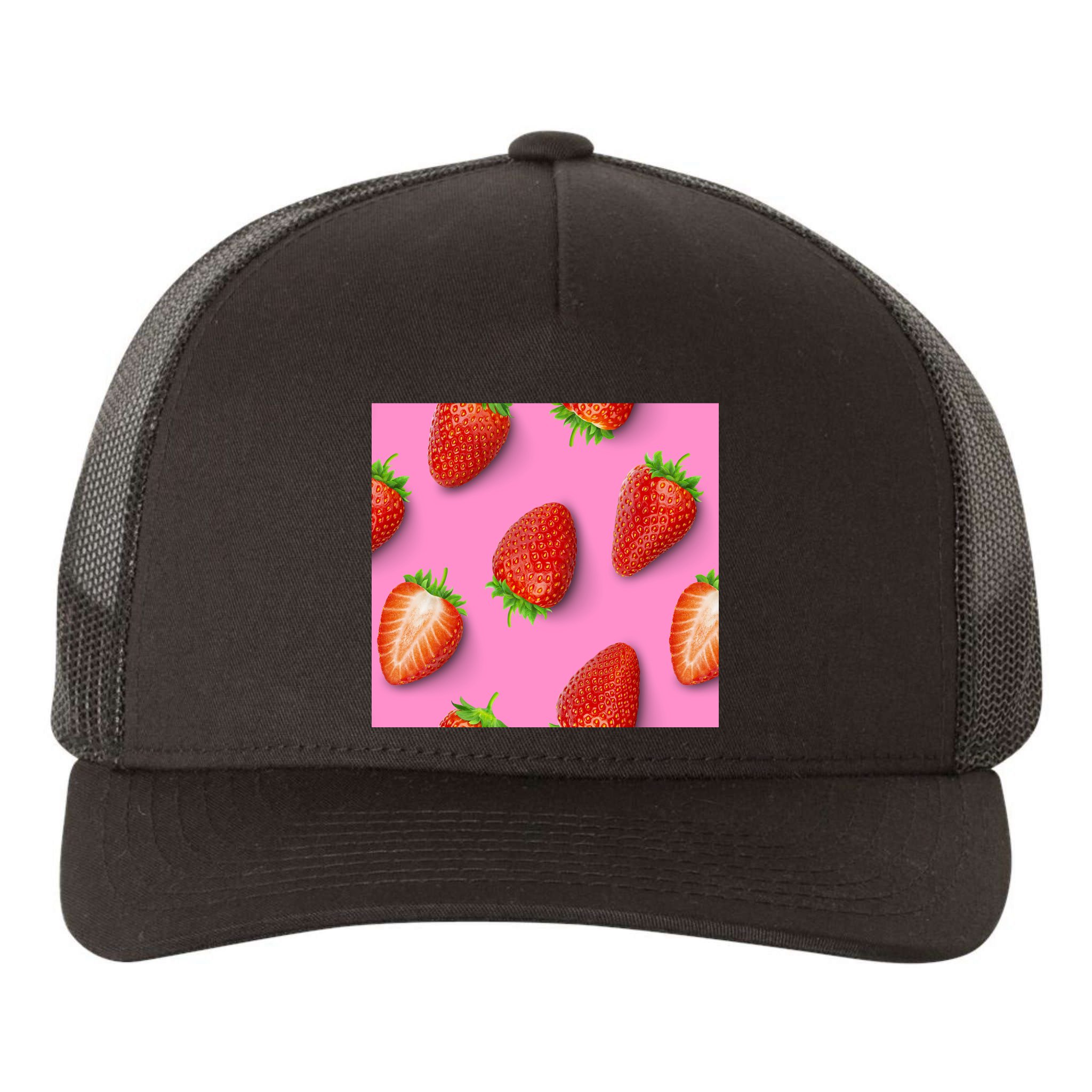 Strawberry seamless pattern Yupoong Adult 5-Panel Trucker Hat