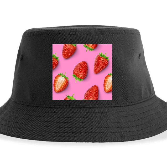 Strawberry seamless pattern Sustainable Bucket Hat