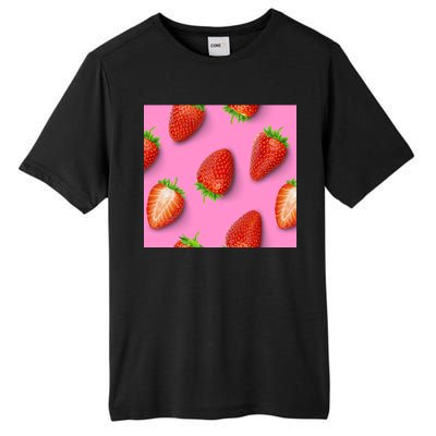 Strawberry seamless pattern Tall Fusion ChromaSoft Performance T-Shirt