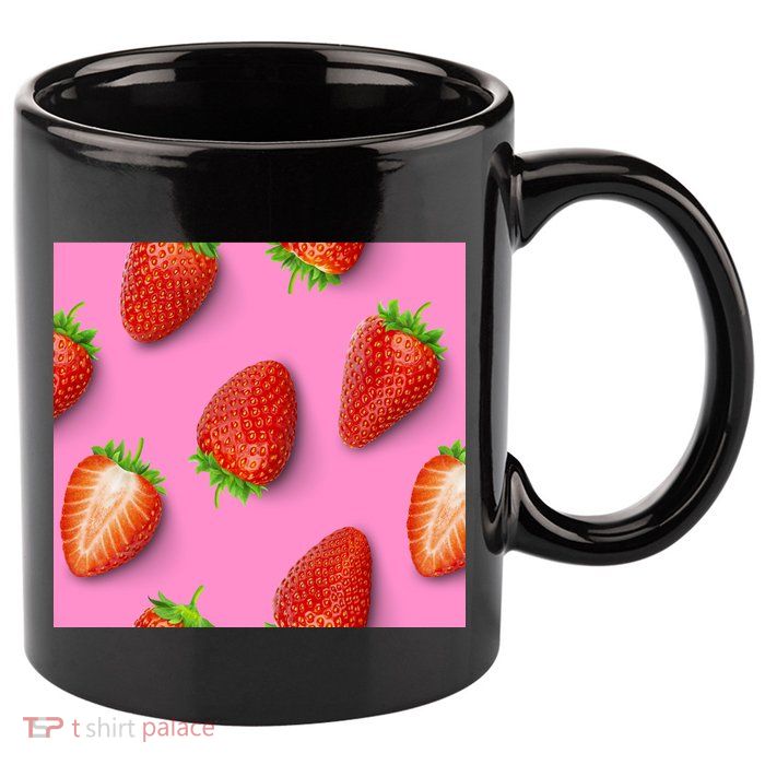 Strawberry seamless pattern 11oz C Handle Ceramic Mug