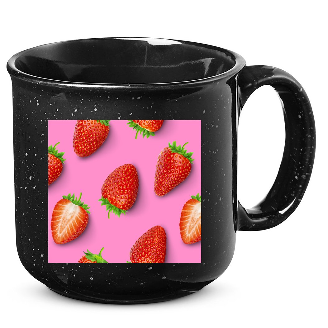 Strawberry seamless pattern 15oz Campfire Ceramic Mug