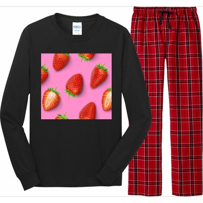 Strawberry seamless pattern Long Sleeve Pajama Set