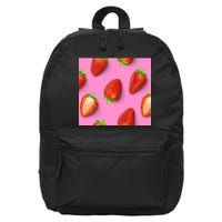 Strawberry seamless pattern 16 in Basic Backpack