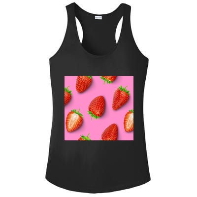Strawberry seamless pattern Ladies PosiCharge Competitor Racerback Tank