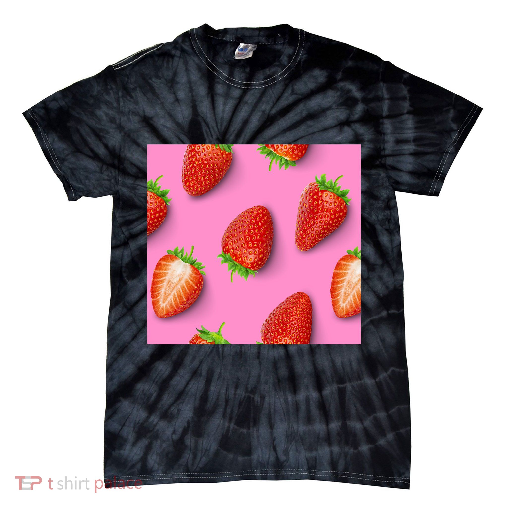 Strawberry seamless pattern Tie-Dye T-Shirt