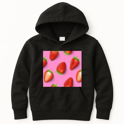 Strawberry seamless pattern Kids Hoodie