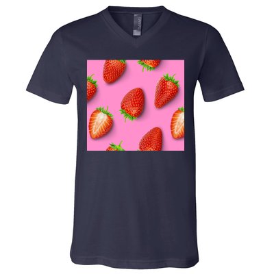 Strawberry seamless pattern V-Neck T-Shirt