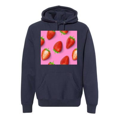 Strawberry seamless pattern Premium Hoodie