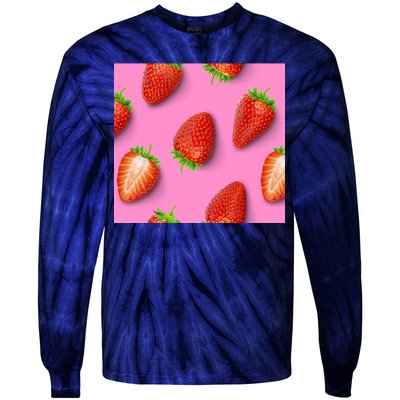 Strawberry seamless pattern Tie-Dye Long Sleeve Shirt