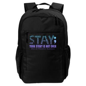 Stay Suicide Prevention Awareness Month Teal & Purple Ribbon Daily Commute Backpack