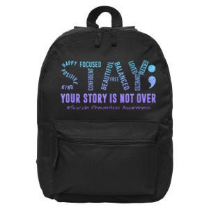 Stay Suicide Prevention Awareness Month Teal & Purple Ribbon 16 in Basic Backpack