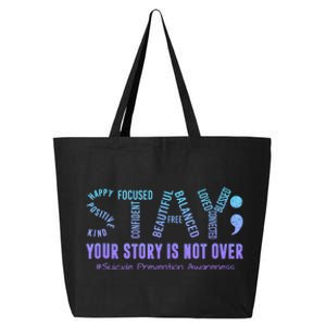 Stay Suicide Prevention Awareness Month Teal & Purple Ribbon 25L Jumbo Tote