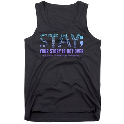 Stay Suicide Prevention Awareness Month Teal & Purple Ribbon Tank Top