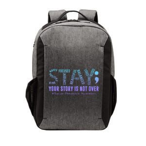 Stay Suicide Prevention Awareness Month Teal & Purple Ribbon Vector Backpack