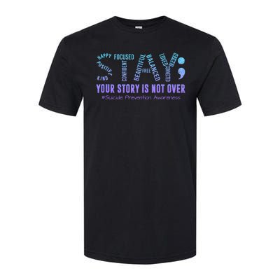 Stay Suicide Prevention Awareness Month Teal & Purple Ribbon Softstyle® CVC T-Shirt