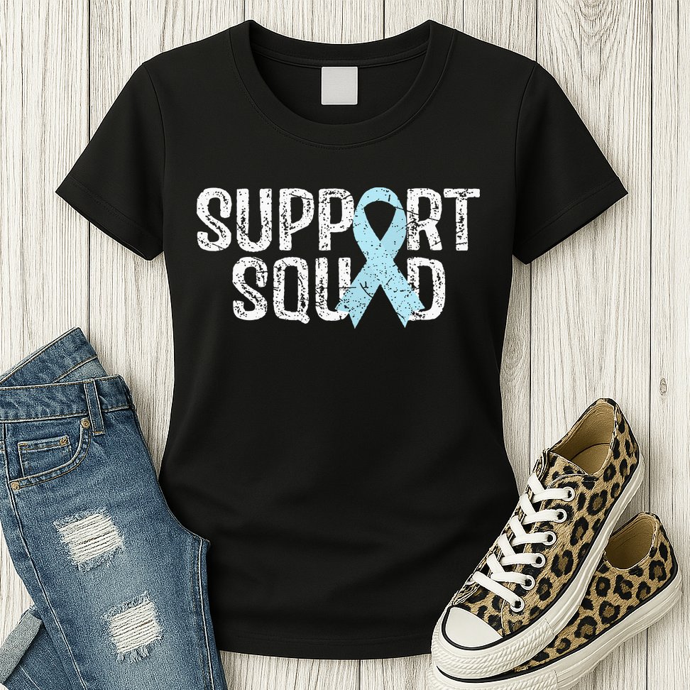 Support Squad Prostate Cancer Awareness Womens T-Shirt