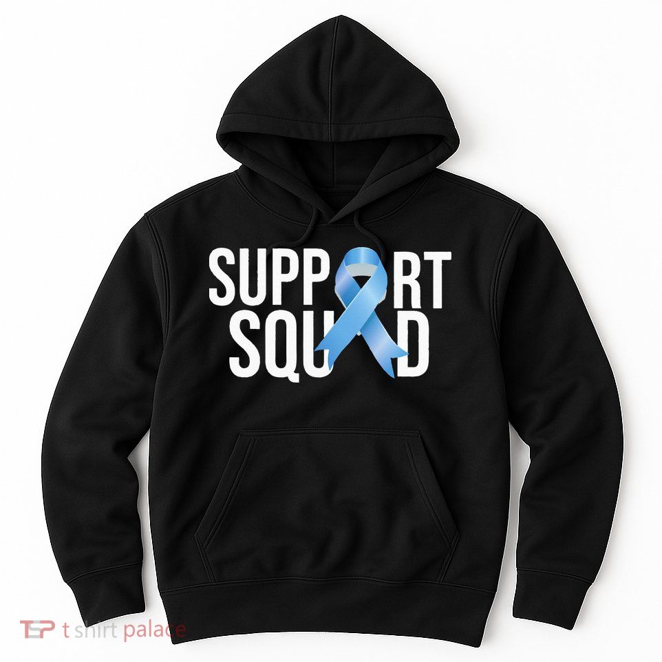 Support Squat Prostate Cancer Awareness Blue Ribbon Survivor Hoodie
