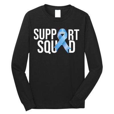 Support Squat Prostate Cancer Awareness Blue Ribbon Survivor Long Sleeve Shirt