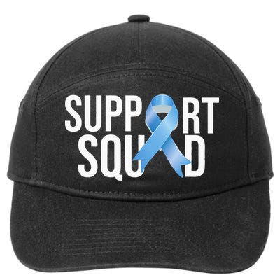 Support Squat Prostate Cancer Awareness Blue Ribbon Survivor 7-Panel Snapback Hat