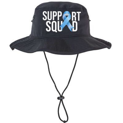 Support Squat Prostate Cancer Awareness Blue Ribbon Survivor Bucket Hat