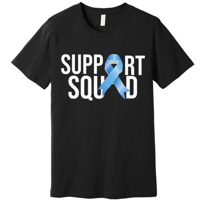 Support Squat Prostate Cancer Awareness Blue Ribbon Survivor Premium T-Shirt