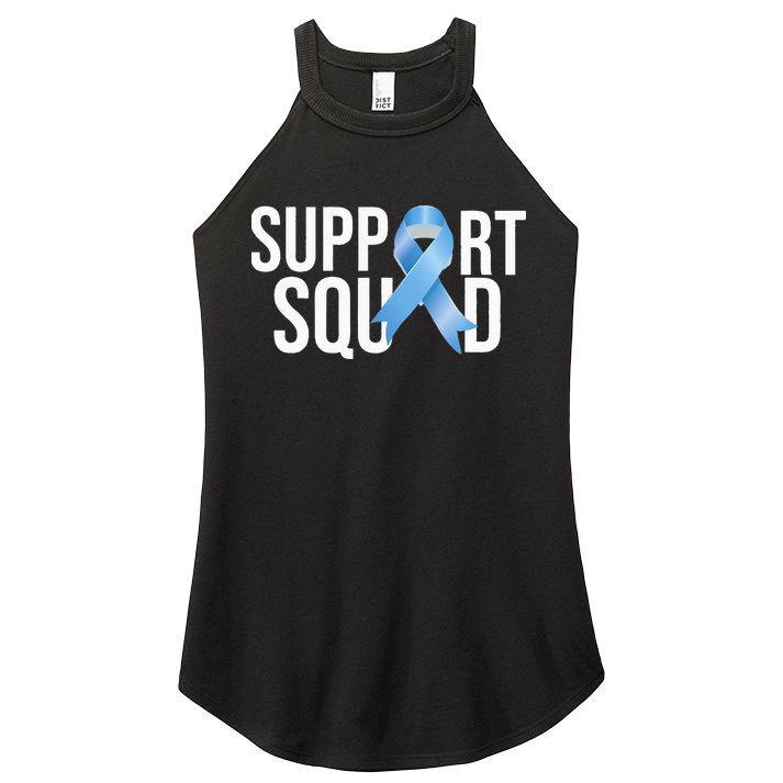 Support Squat Prostate Cancer Awareness Blue Ribbon Survivor Women's Perfect Tri Rocker Tank