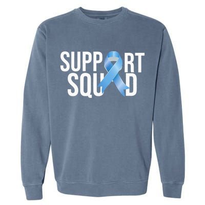 Support Squat Prostate Cancer Awareness Blue Ribbon Survivor Garment-Dyed Sweatshirt