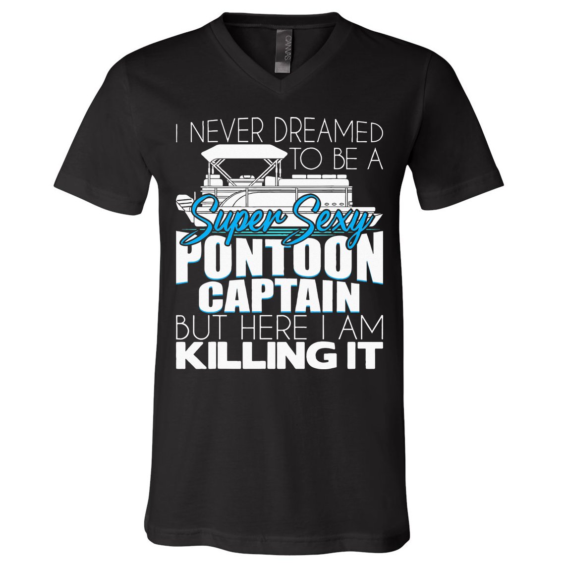Super Sexy Pontoon Captain Funny Pontoon Boat Pontooning V-Neck T-Shirt