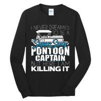 Super Sexy Pontoon Captain Funny Pontoon Boat Pontooning Tall Long Sleeve T-Shirt