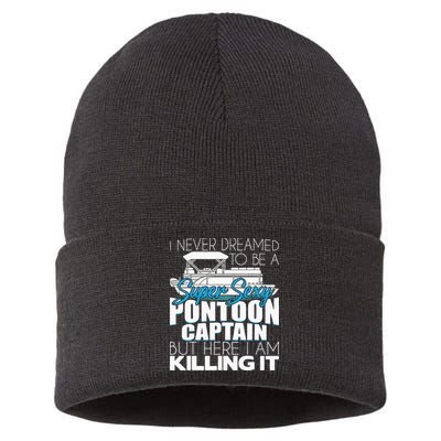 Super Sexy Pontoon Captain Funny Pontoon Boat Pontooning Sustainable Knit Beanie