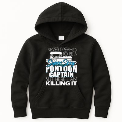 Super Sexy Pontoon Captain Funny Pontoon Boat Pontooning Kids Hoodie
