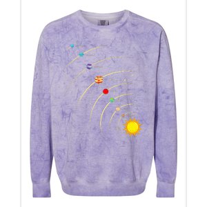 Solar System Planets & Orbit Educational Astrology Colorblast Crewneck Sweatshirt