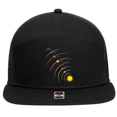 Solar System Planets & Orbit Educational Astrology 7 Panel Mesh Trucker Snapback Hat