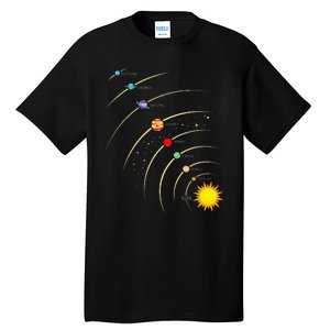 Solar System Planets & Orbit Educational Astrology Tall T-Shirt