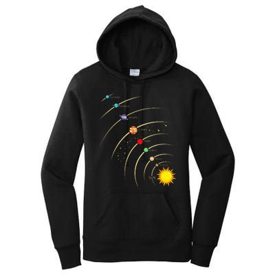 Solar System Planets & Orbit Educational Astrology Women's Pullover Hoodie